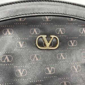 Valentino Black Leather Monogram Crossbody Bag
